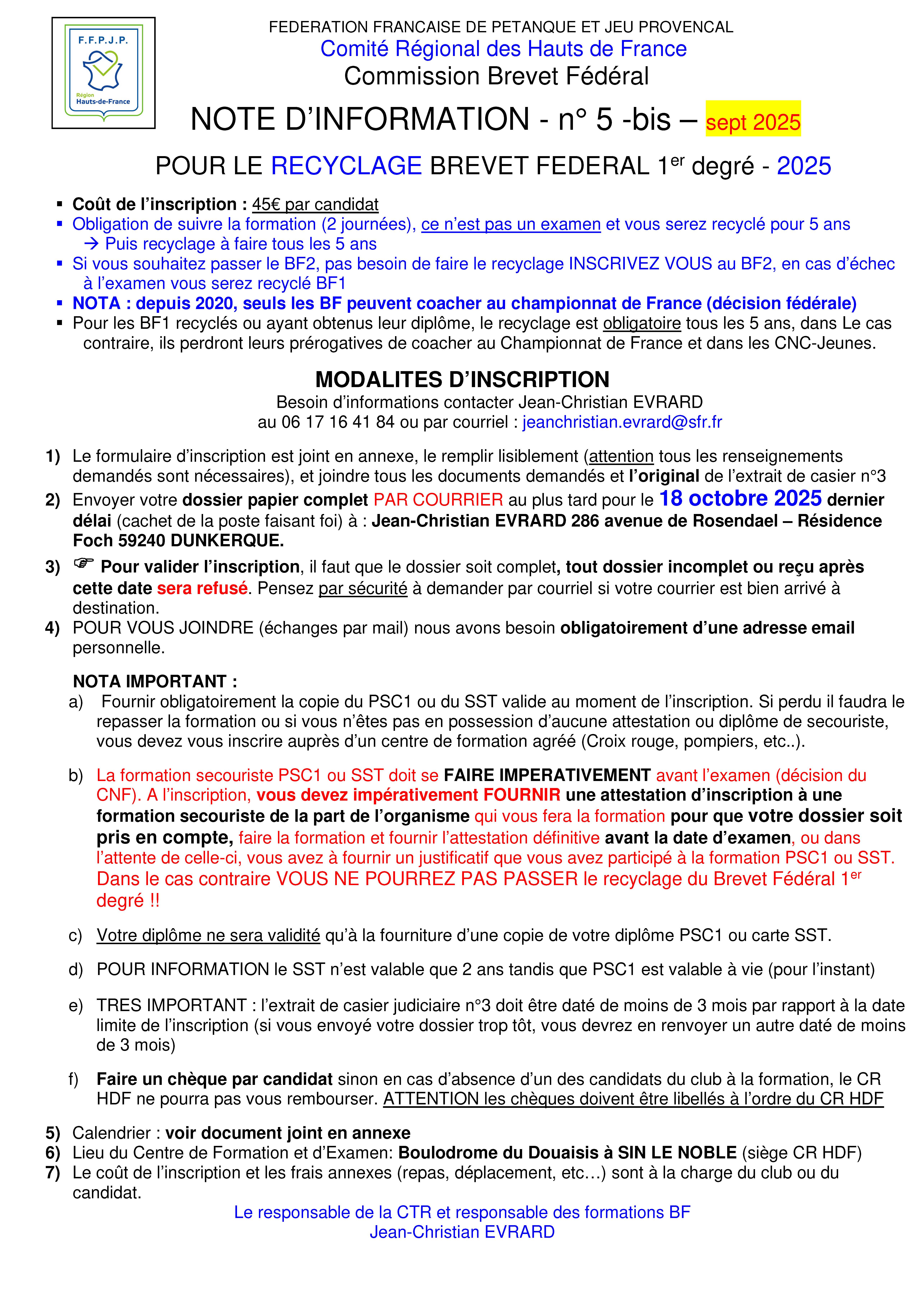 2025   Info n°5 bis Recyclage BF1