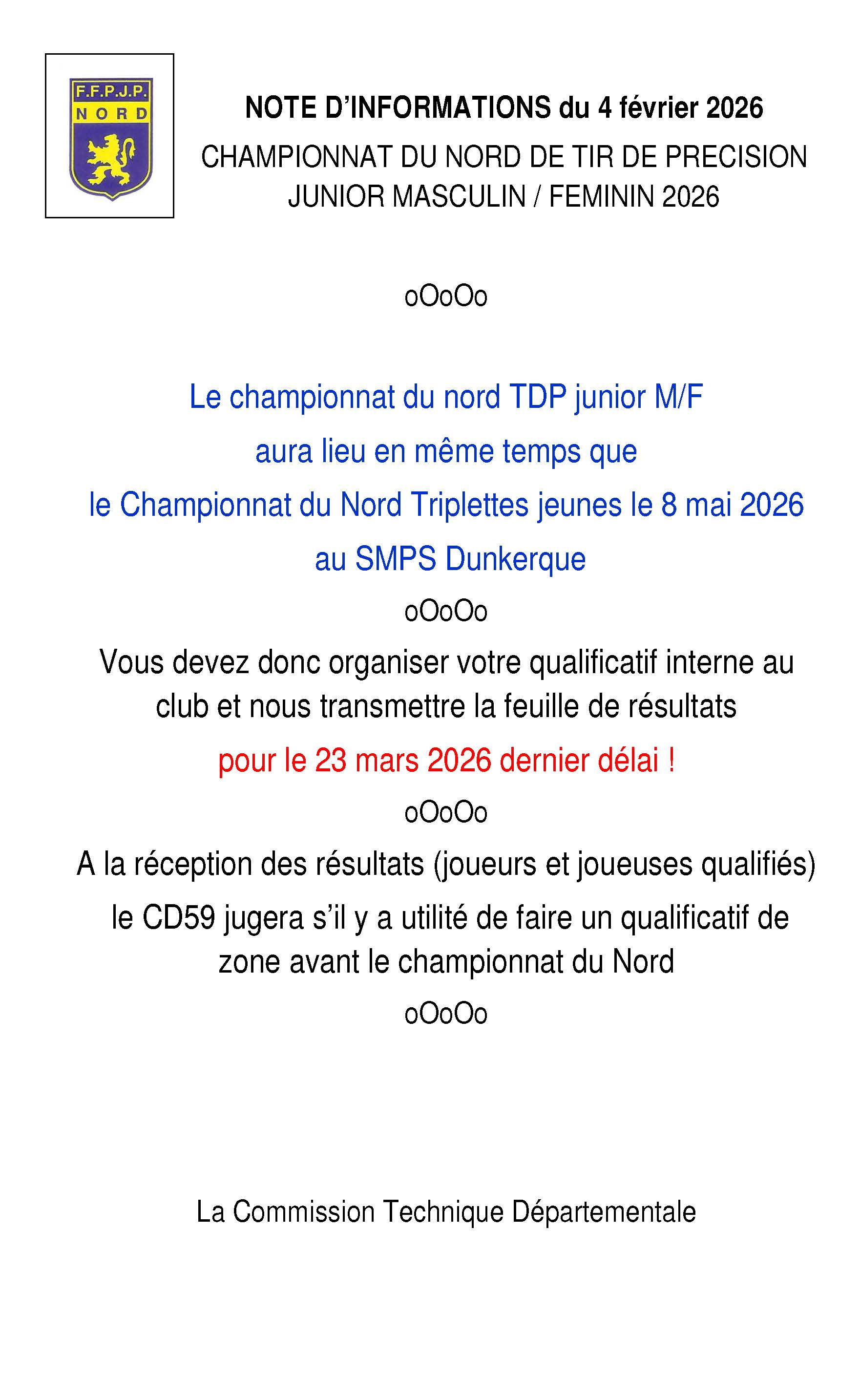 2026   INFOS chpt Nord TDP  J   M F