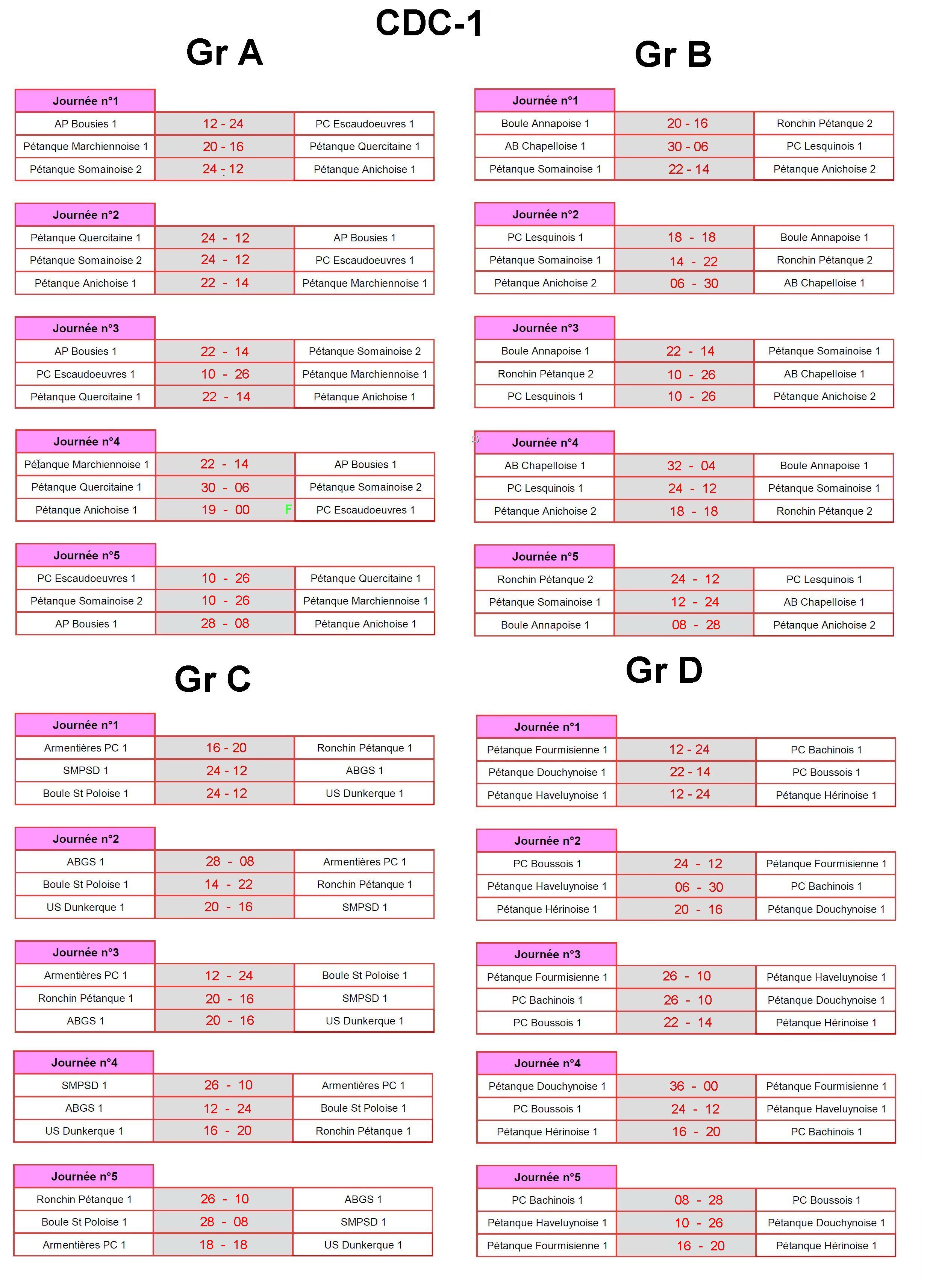 Calendriers CDCV1 2023