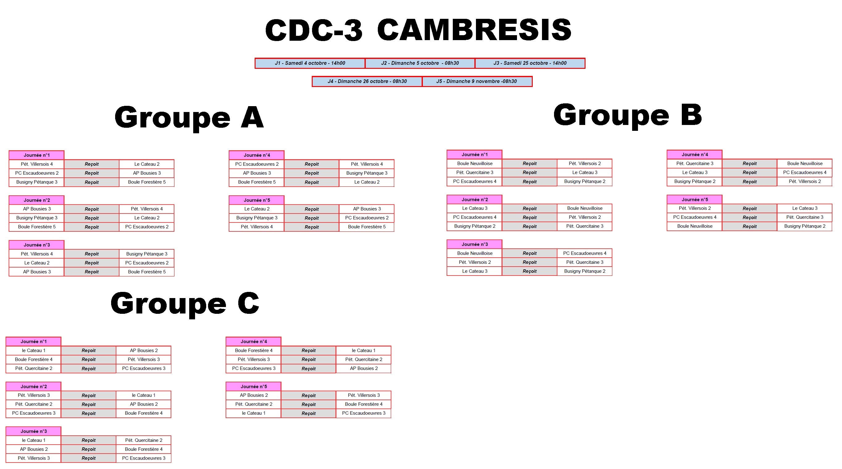 CDC F1 2025 Calendrier