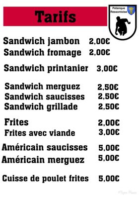 Tarifs Ressons