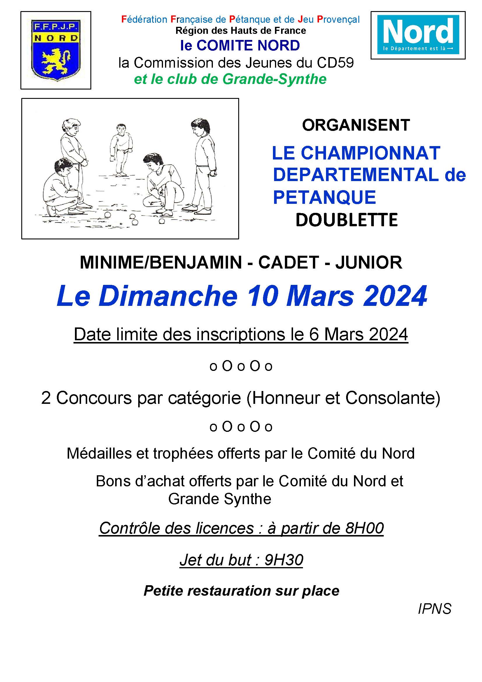 2023   Affiche chpt Nord X 1 jeunes